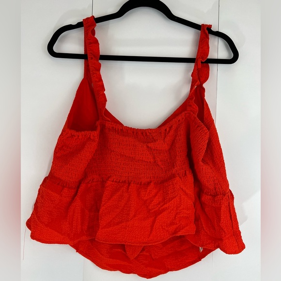 *Forever 21 + Women Sleeveless Ruffle Straps Lightweight Orange Top Size 2X - Picture 4 of 5
